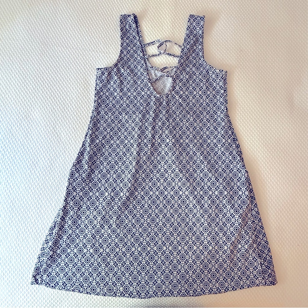 Apt. 9 Sleeveless Midi Dress Blue‎ White Patterned Size Small - Picture 7 of 9